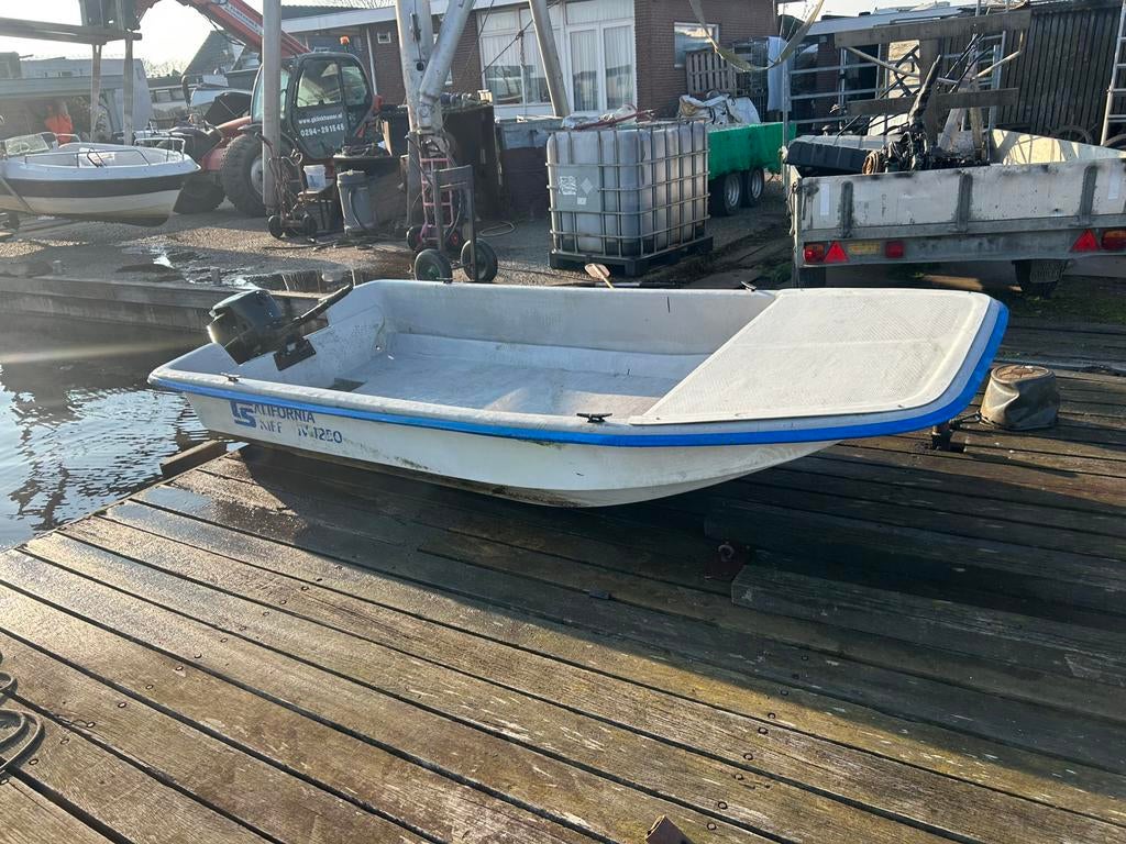 California skiff jv 1250 met parsun 9,8 pk visboot bijboot, Watersport en Boten, Ophalen, Tot 10 pk, Zo goed als nieuw, 3 tot 6 meter