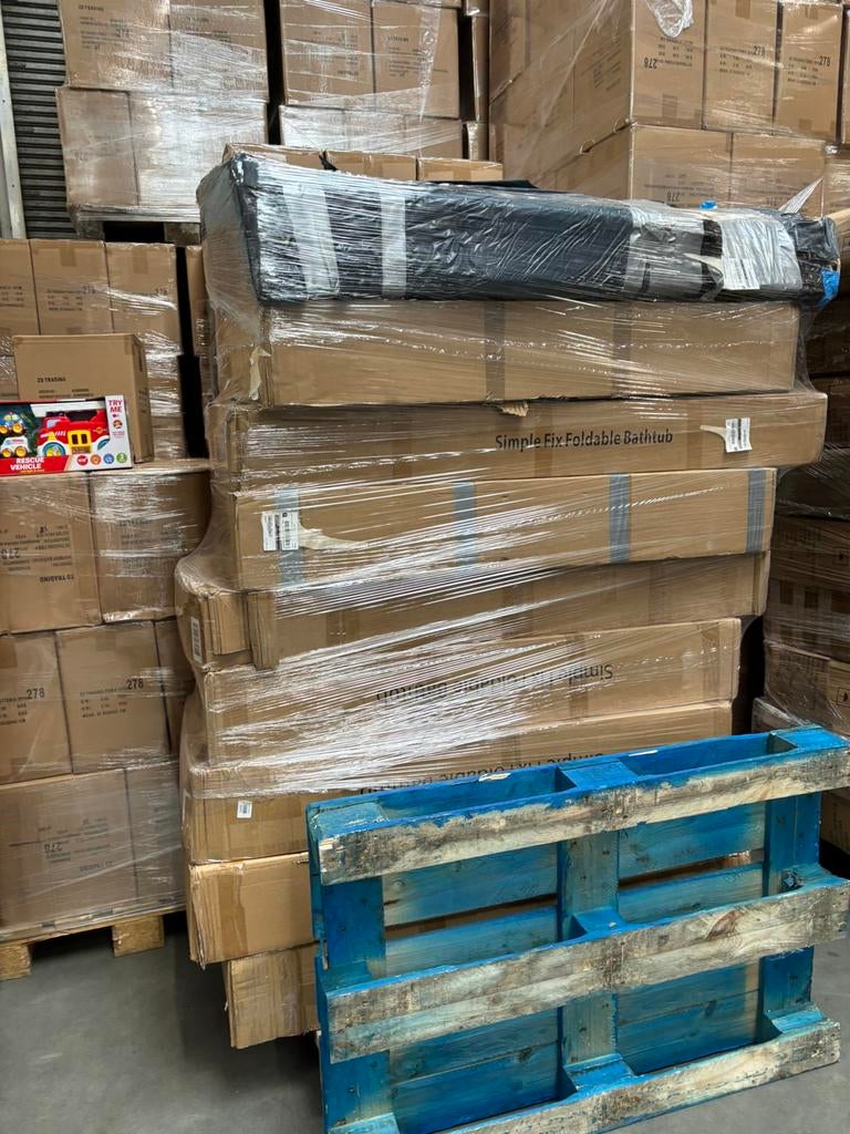 Partij 7 retourpallets opvouwbaar bad, Diversen, Ophalen, -, -, Zo goed als nieuw