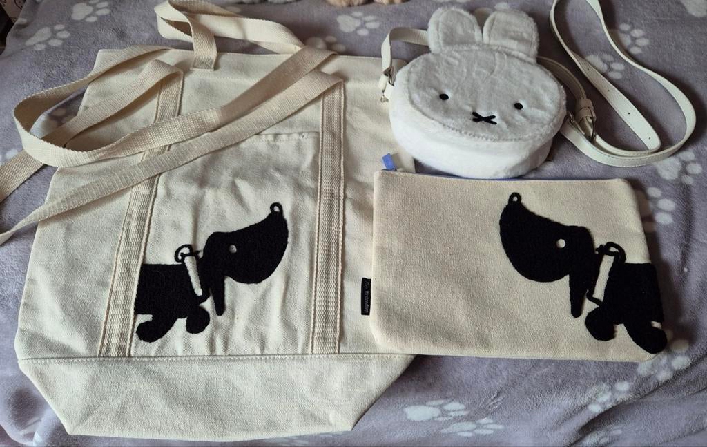 Takkie + nijntje tassenset nieuwstaat!, Ophalen of Verzenden, Zo goed als nieuw, Wit, Shopper