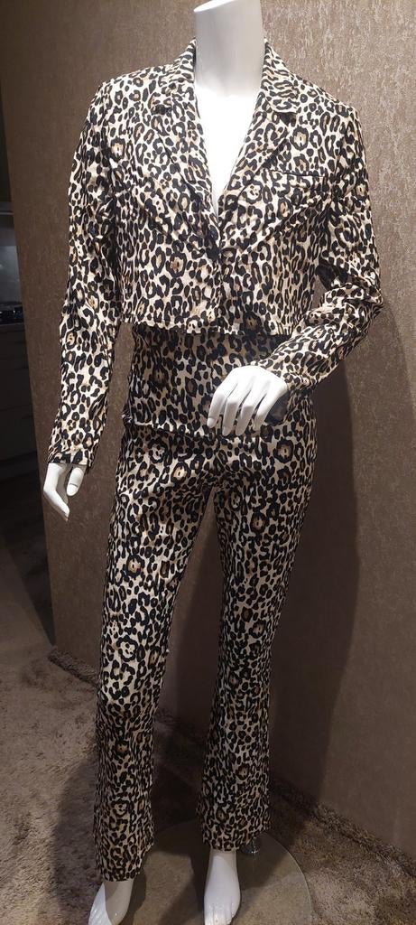Pak panterprint, Kleding | Dames, Jasjes, Kostuums en Pakken, Ophalen of Verzenden, Zo goed als nieuw, Maat 38/40 (M), Bruin