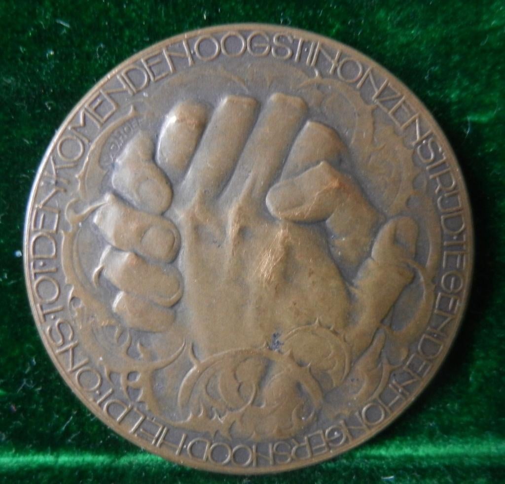 Bronzen penning Nl. Nansen Comité C vd Hoef en L Zijl 1923 2, Postzegels en Munten, Penningen en Medailles, Ophalen of Verzenden