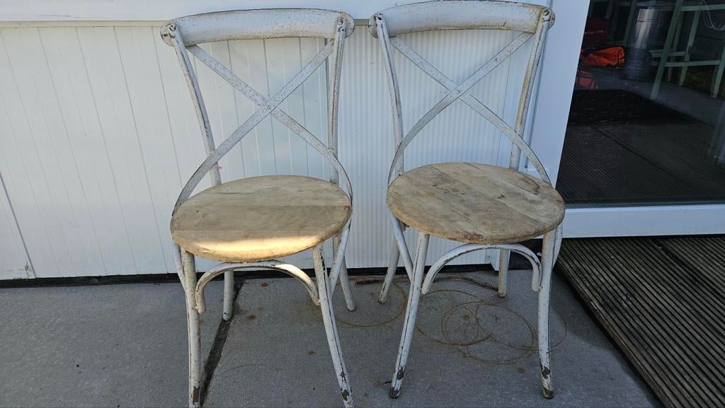 Twee leuke retro stoeltjes, Ophalen, Gebruikt, Twee, Wit