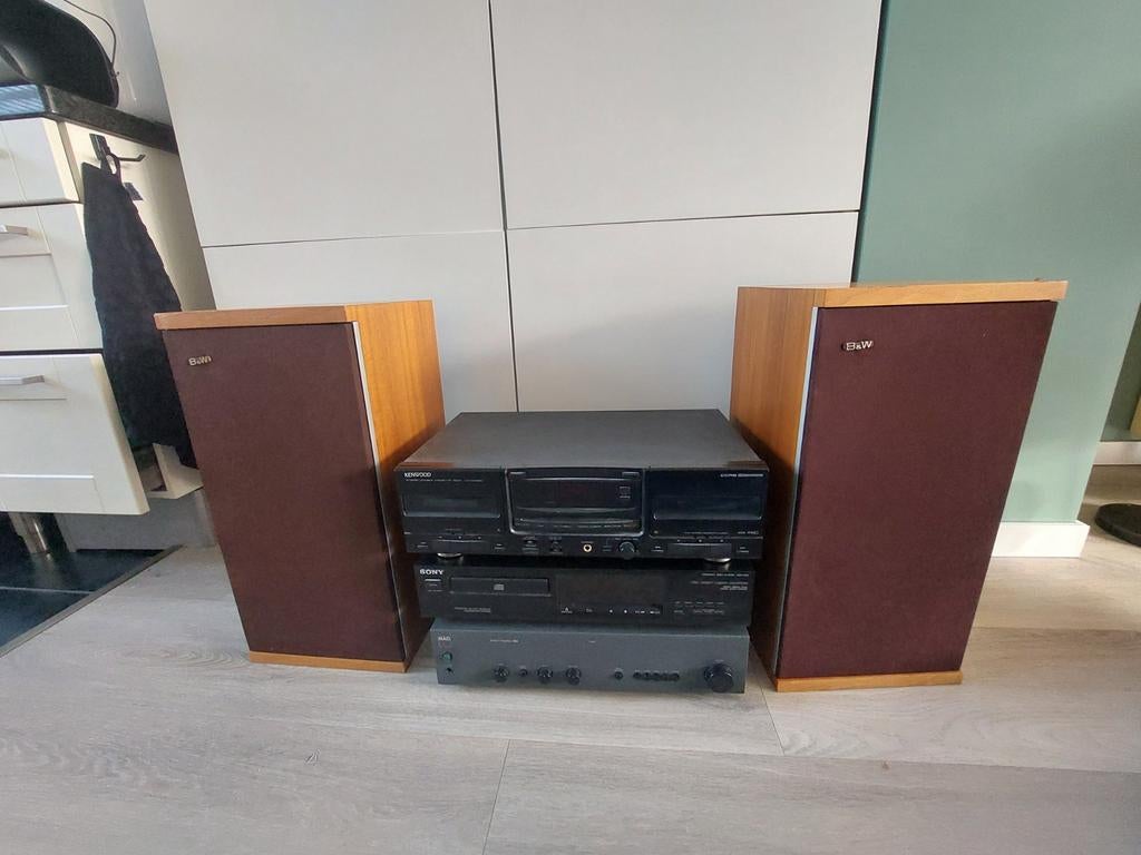 Vintage Hifi Set: Versterker, CD, Cassette, B&W Luidspreker, Gebruikt, Cassettedeck, Losse componenten, Ophalen