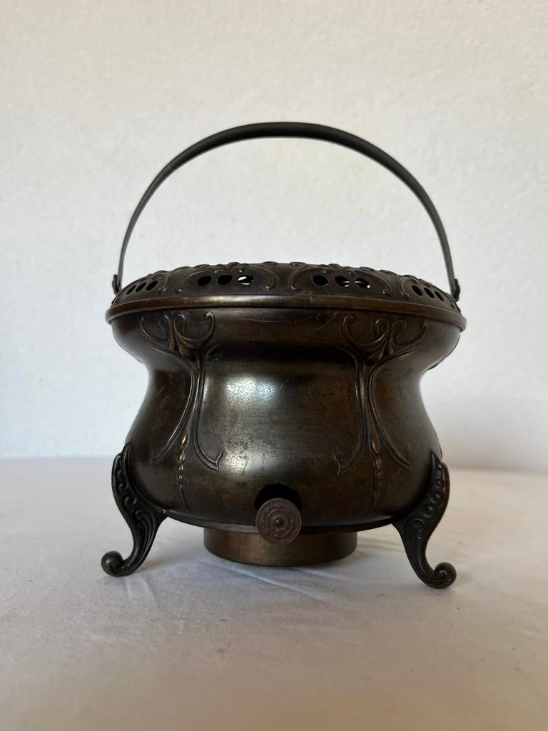 Theelichtje Bronskleurig Koper Brons Koperen Bronzen Rechaud, Ophalen of Verzenden, Koper