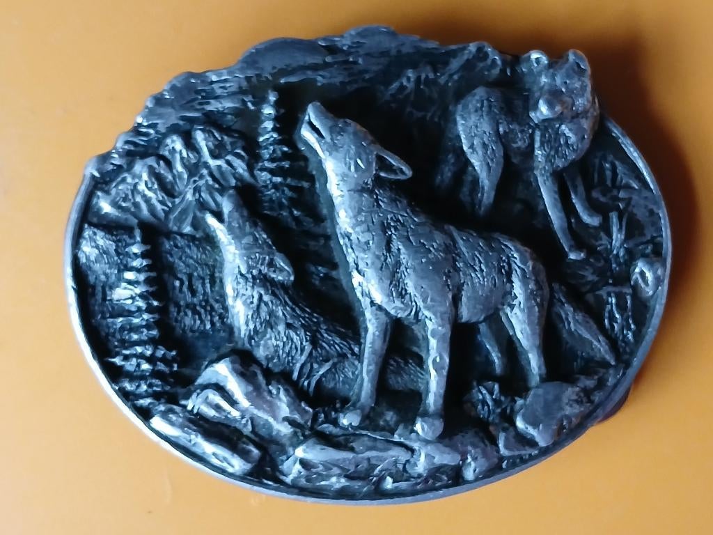 Country en Western Buckle met wolven, Ophalen, Losse buckle of gesp, Overige kleuren, Minder dan 95 cm