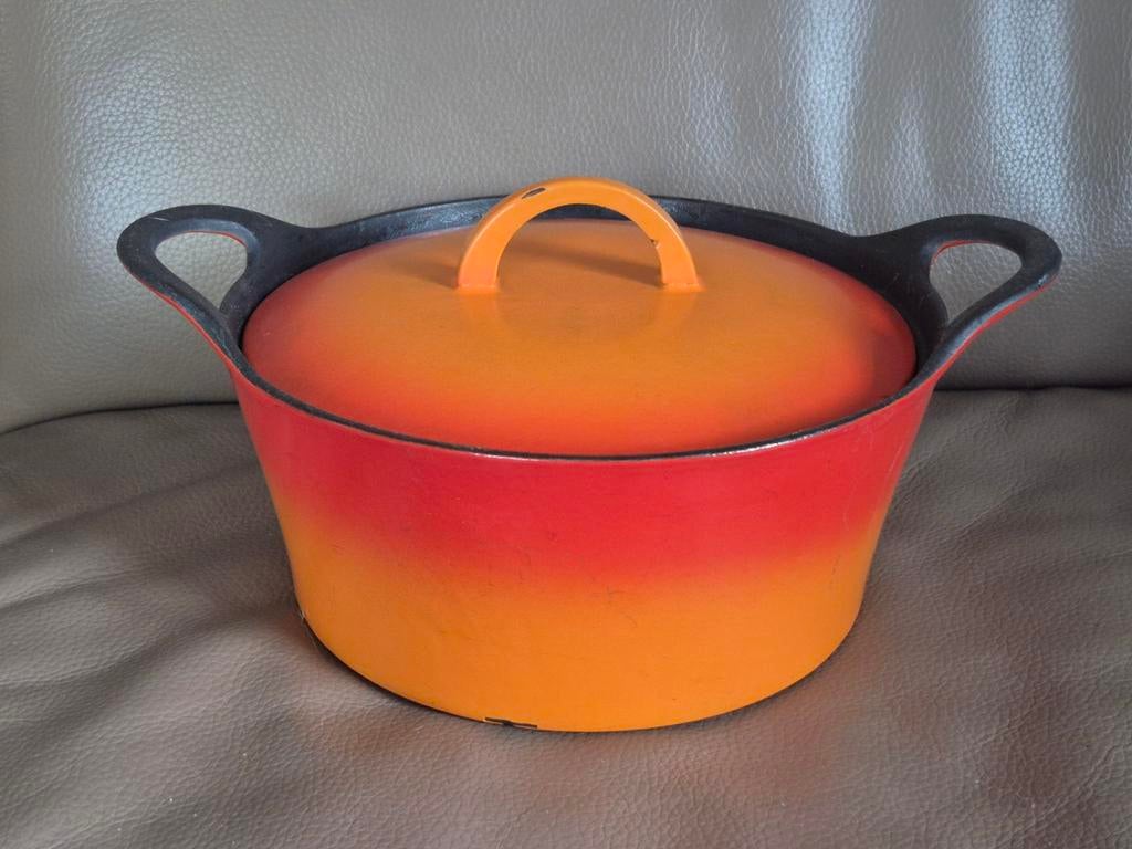 Finse hackman 25 braadpan oranje, Huis en Inrichting, Keuken | Potten en Pannen, Ophalen of Verzenden, Gebruikt, Gietijzer, Koekenpan of Braadpan