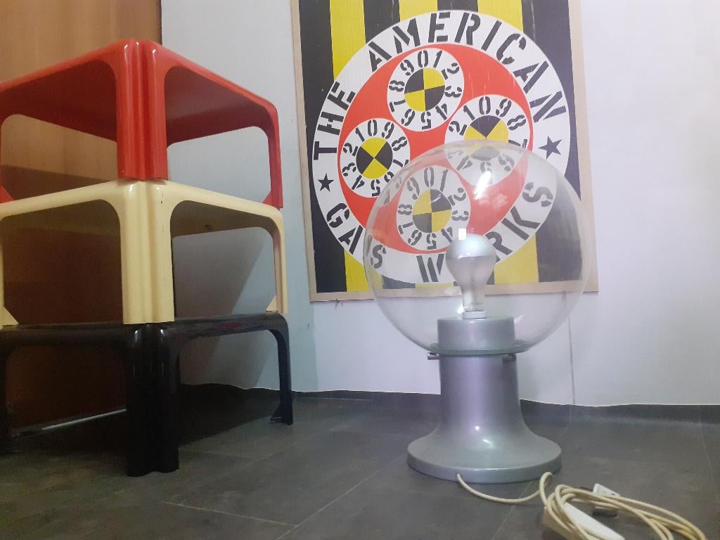 space age design Temde vloer tafel lamp jaren 60 70 retro, Huis en Inrichting, Lampen | Vloerlampen, Temde, Gebruikt, ?, Glas