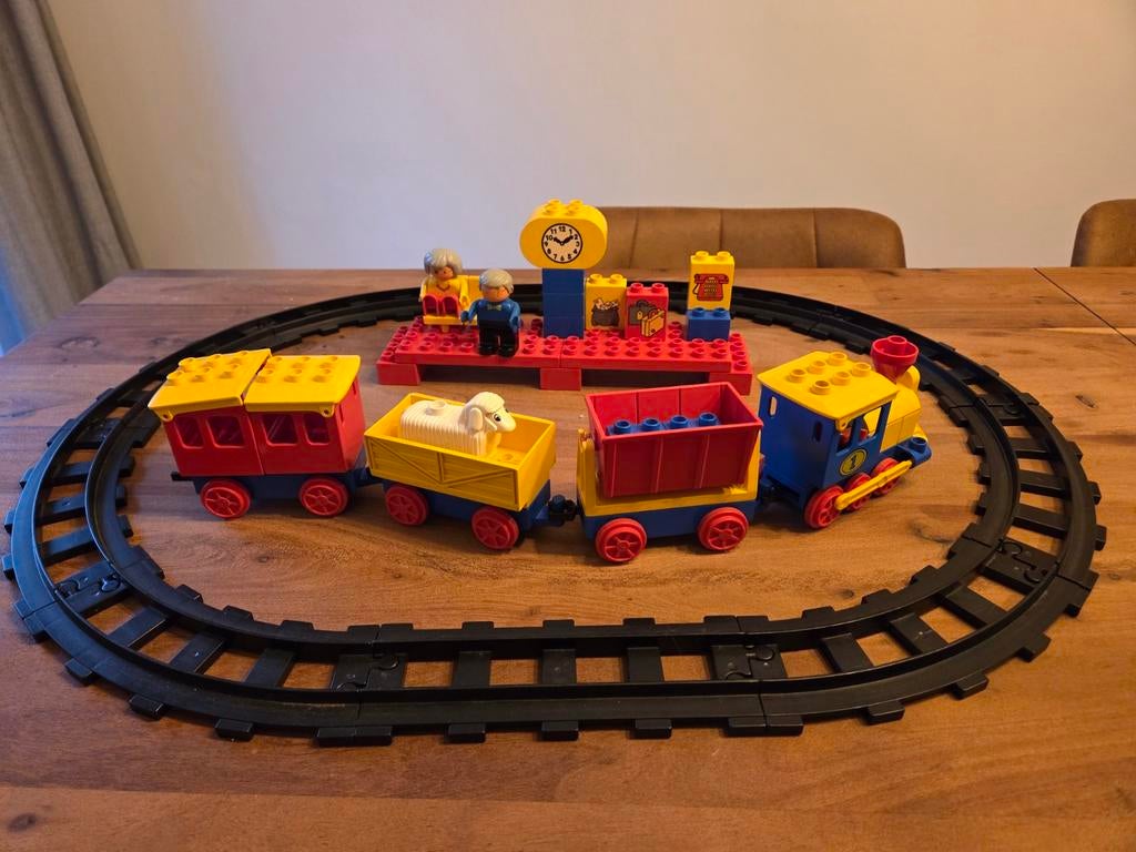 Duplo Trein Set met Rails en Station, Ophalen of Verzenden, Zo goed als nieuw, Complete set, Duplo