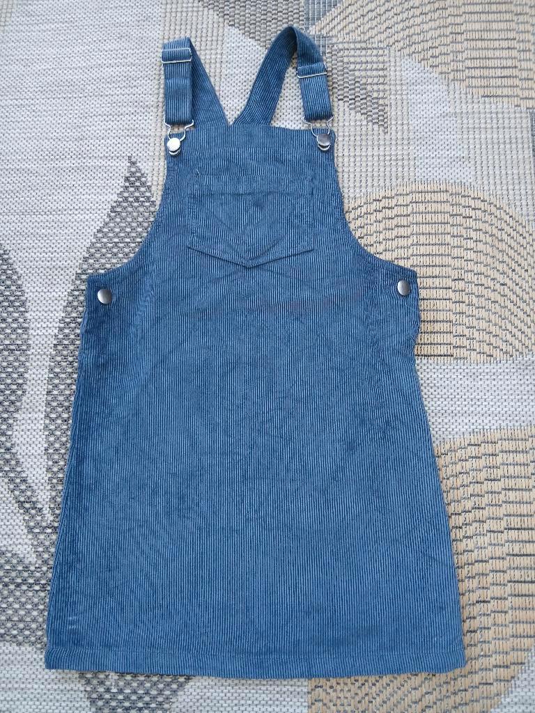 Blauw rib overgooier maat 134-140, Ophalen of Verzenden, Zo goed als nieuw, Meisje, Jurk of Rok