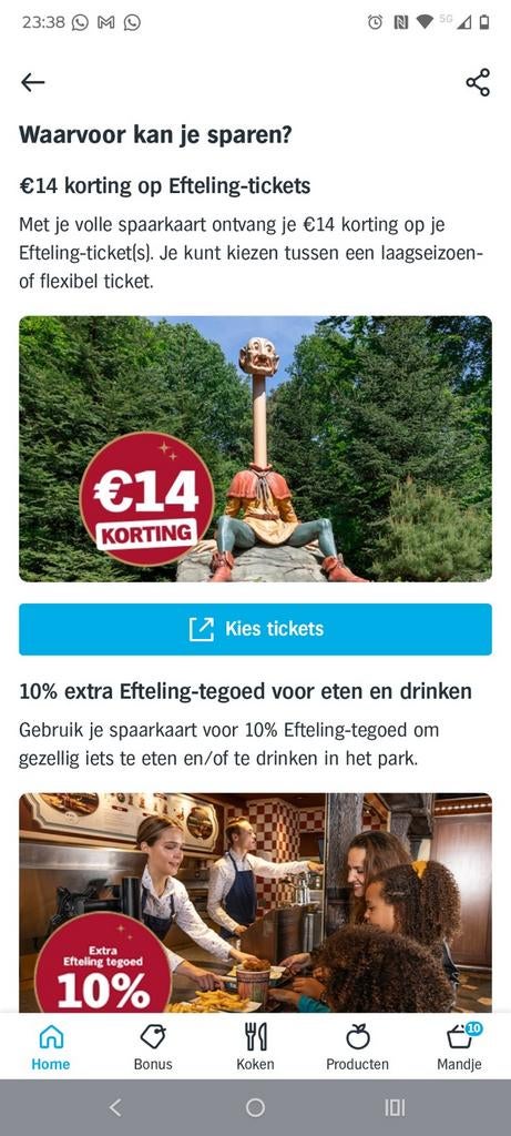 Eftelingzegels €14 korting, Verzenden, Winkel, Super of Benzinepomp, Zegels, Bonnen of Punten