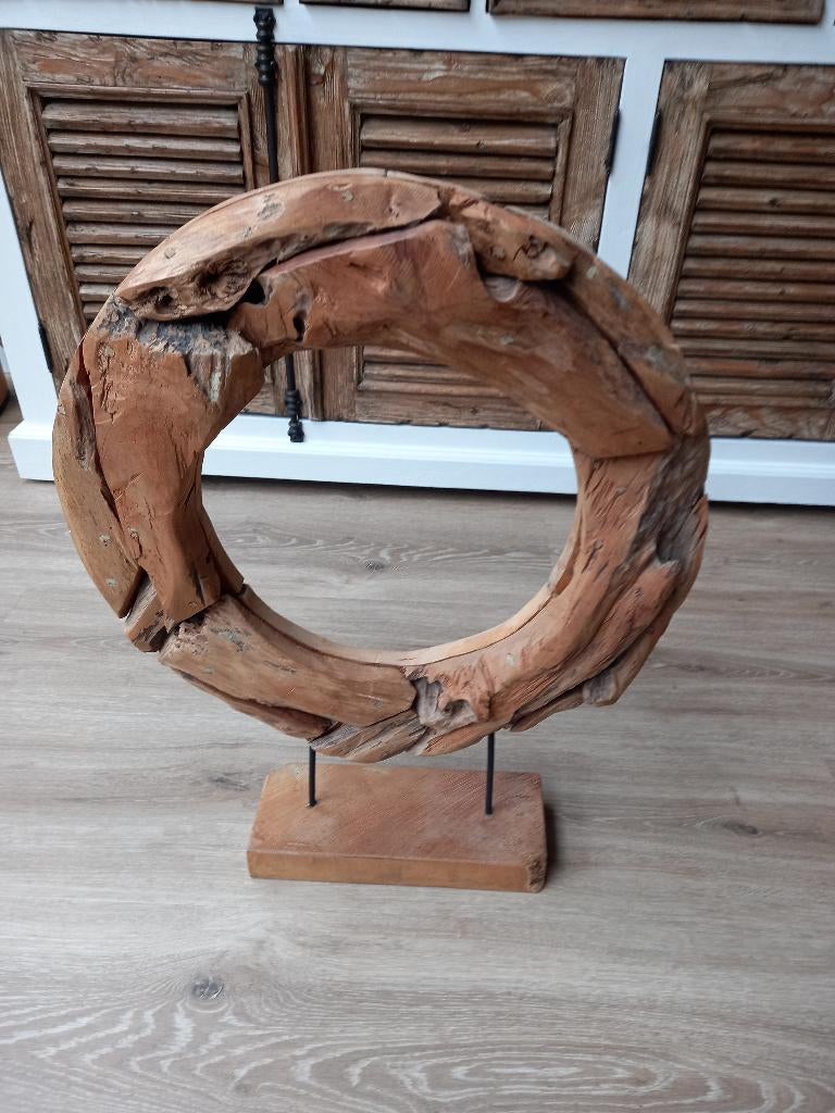 Groot houten ornament stoer sober landelijk, Ophalen, Zo goed als nieuw