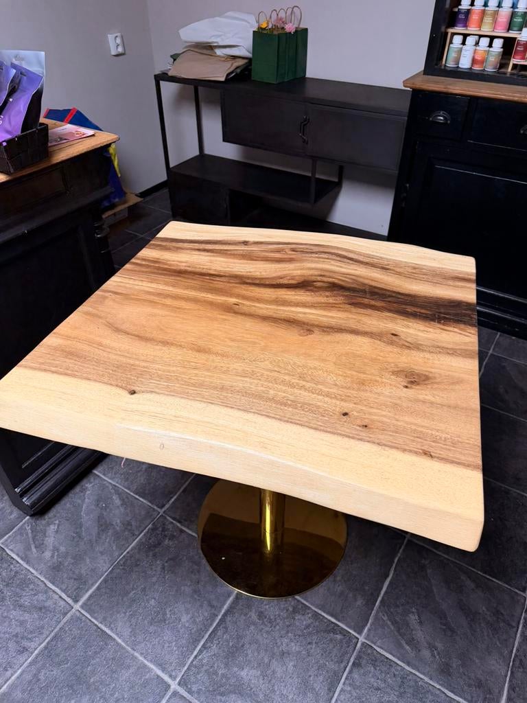 Café stijl tafel robuust hout, Huis en Inrichting, Tafels | Statafels, Ophalen, Gebruikt