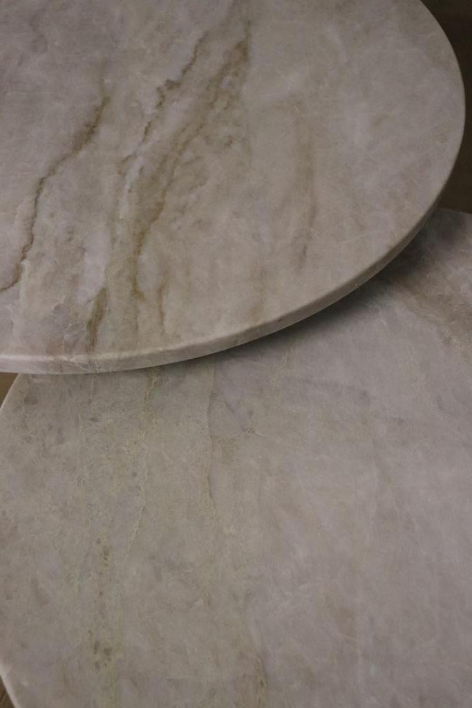 Kwartsiet salontafels | Taj Mahal | Diverse Maten, 50 tot 100 cm, Overige materialen, Rond, Nieuw