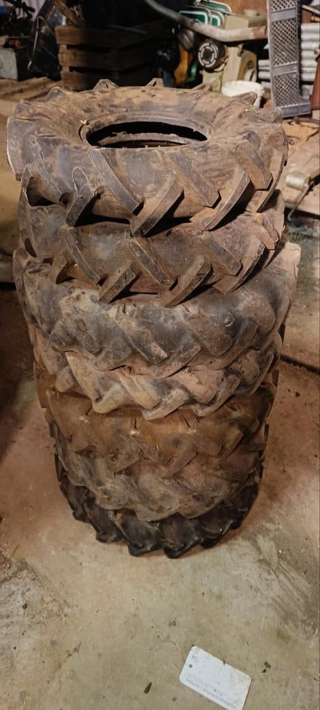 Banden / wielen voor tuinfrees 4.00x8 + 3.50x6, Ophalen, Gebruikt