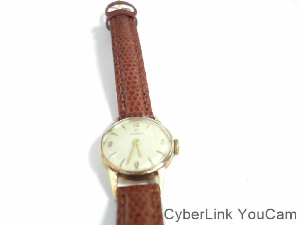 15280 14ktVintage Dames Omega 17343115 Caliber 244 50e jaren, Leer, Polshorloge, Ophalen of Verzenden, Zo goed als nieuw