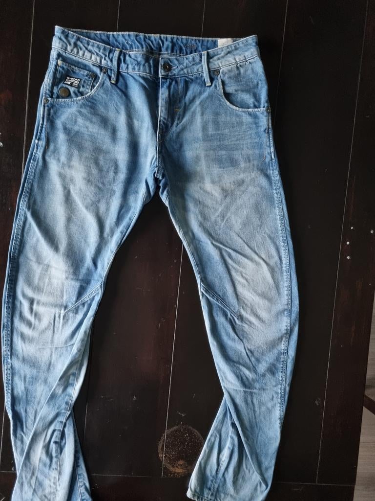 ZGAN LICHTGEBLEEKTE G STAR RAW ARC 3D SLIM JEANS SIZE 33/32, Blauw, G-STAR, Ophalen of Verzenden, Zo goed als nieuw