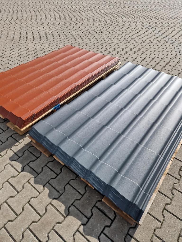 Dakpanplaten dakplaten grandem mat antraciet en terracotta, Overige kleuren, Nieuw, 15 m² of meer, Metaal