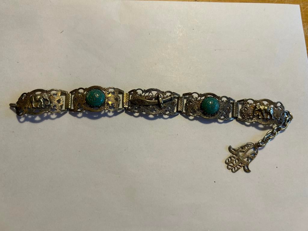 Antieke zilveren armband ( in Hilversum), Sieraden, Tassen en Uiterlijk, Armbanden, Ophalen of Verzenden, Zilver