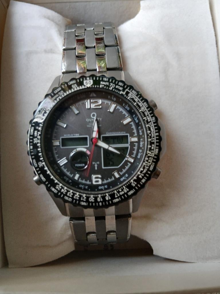 Chronograph Horloge Solar Omroep W342/W346, Overige merken, Staal, Zakhorloge, Staal