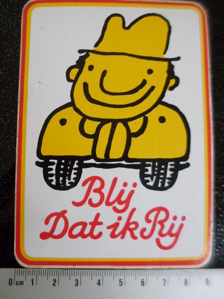 sticker blij dat ik rij anti file smiley glimlach niet geen, Verzamelen, Verzenden, Zo goed als nieuw, Auto of Motor