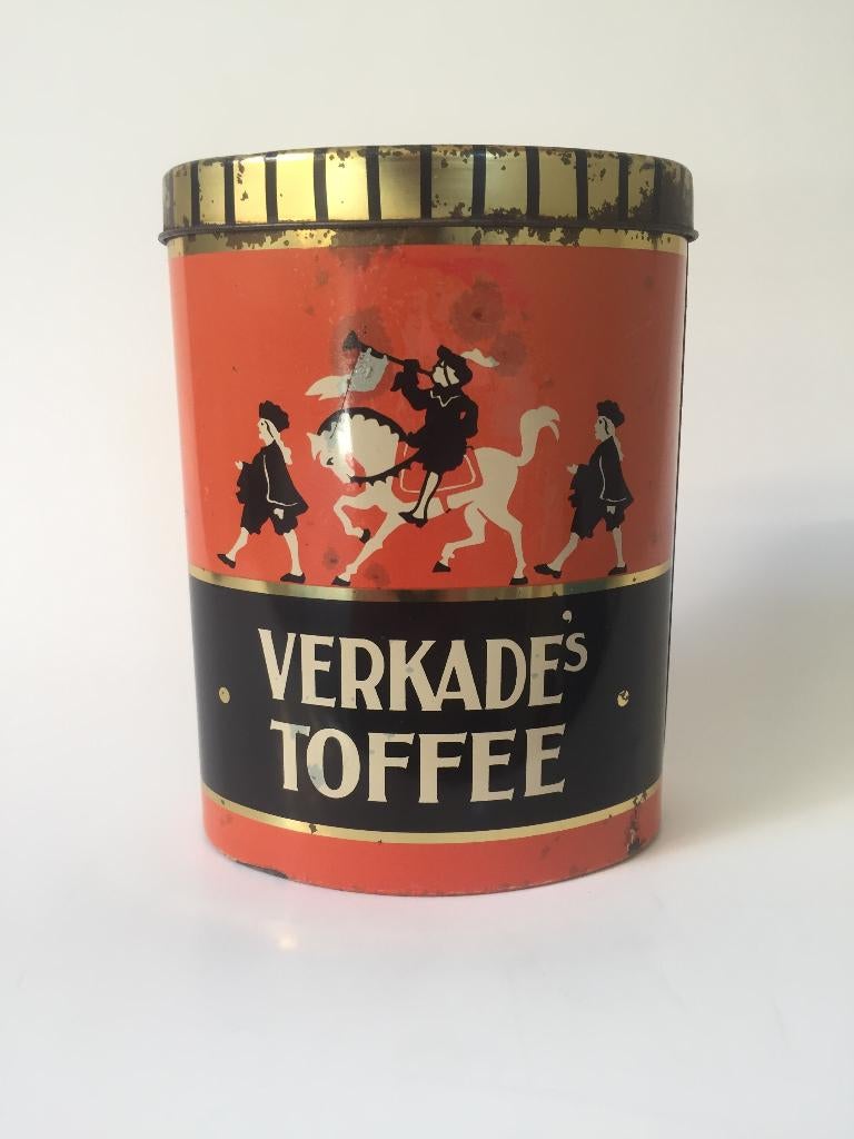 Verkade toffee blik jaren ’60-’70 vintage, Ophalen of Verzenden, Gebruikt, Overige, Verkade