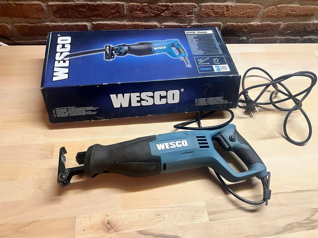 Wesco WS3654 Reciprozaag - Zo goed als nieuw, 70 mm of meer, 600 tot 1200 watt, Ophalen of Verzenden, Zo goed als nieuw