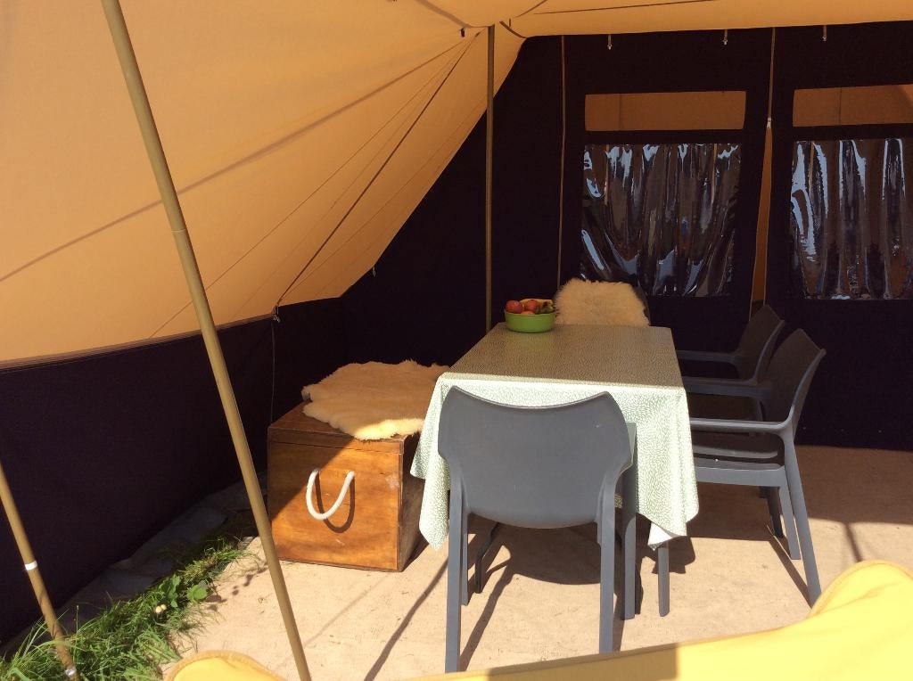 Last minute De Waard tent+bijtent Stortemelk Vlieland 4/6 ps, Caravans en Kamperen, Ophalen, Zo goed als nieuw, Tot en met 4