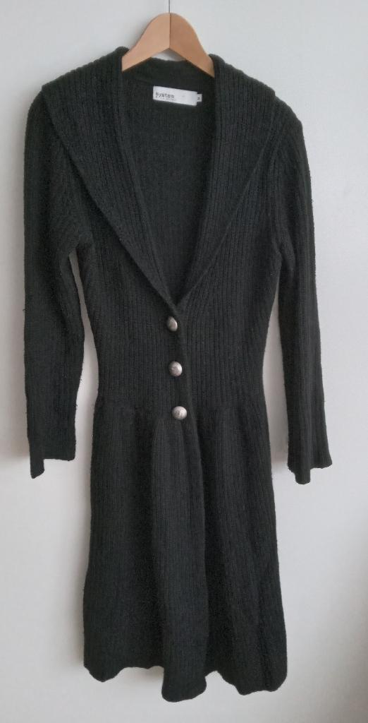 System merino cashmere angora lang vest, maat M, System, Verzenden, Zwart, Zo goed als nieuw