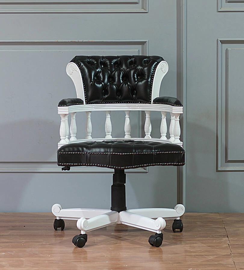 Gezocht : Captains chair Chesterfield bureau stoel wit, Antiek en Kunst, Ophalen