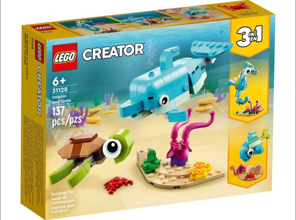 Lego Creator 3 in 1 - 31128 o.a. Dolfijn en Schildpad, Kinderen en Baby's, Speelgoed | Duplo en Lego, Zo goed als nieuw, Ophalen of Verzenden