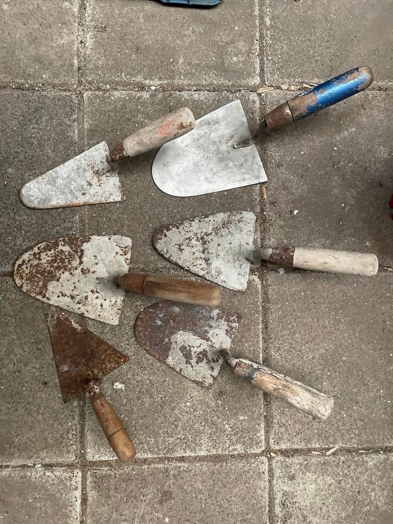 6 vintage METSEL TROFFELS, Doe-het-zelf en Verbouw, Gereedschap | Handgereedschap, Ophalen, Gebruikt