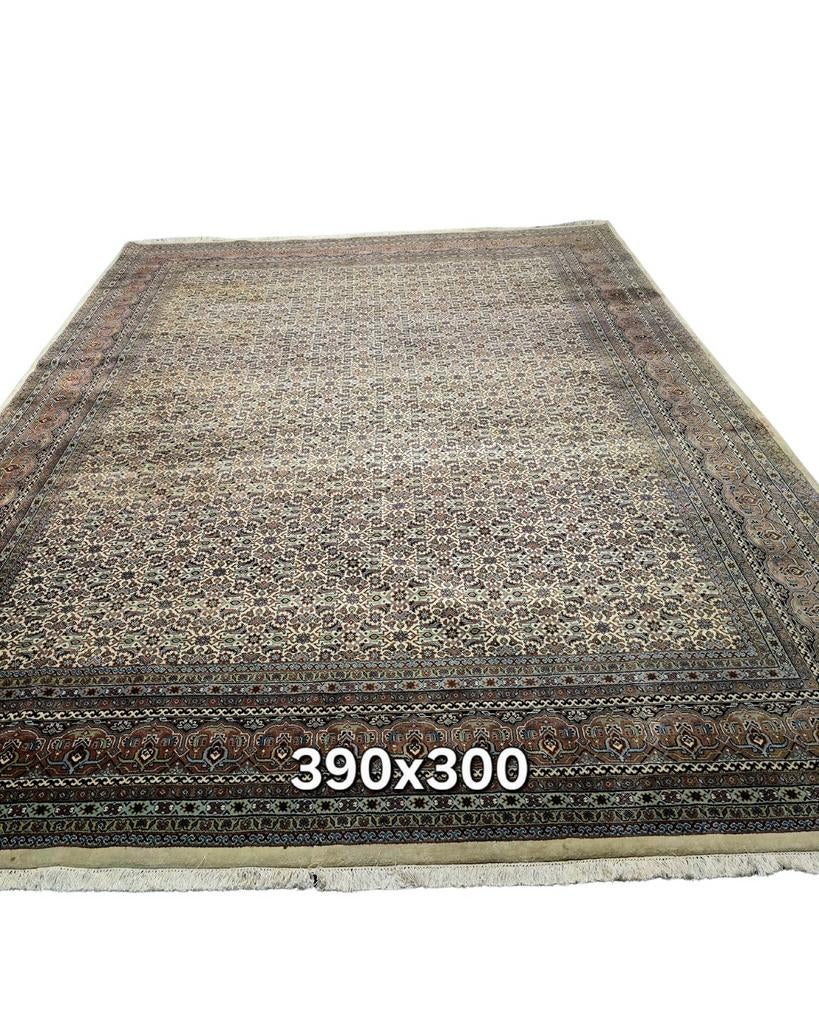 Groot Perzisch tapijt 390x300 herati wollen vloerkleed iran, 1185VB, De handelmaatschappij, 200 cm of meer, Ophalen of Verzenden