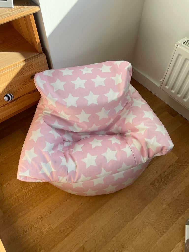 Lounge Pug Kinder Zitzak Rose met Sterren - Kinderfauteuil, Huis en Inrichting, Zitzakken, Ophalen of Verzenden, Zo goed als nieuw