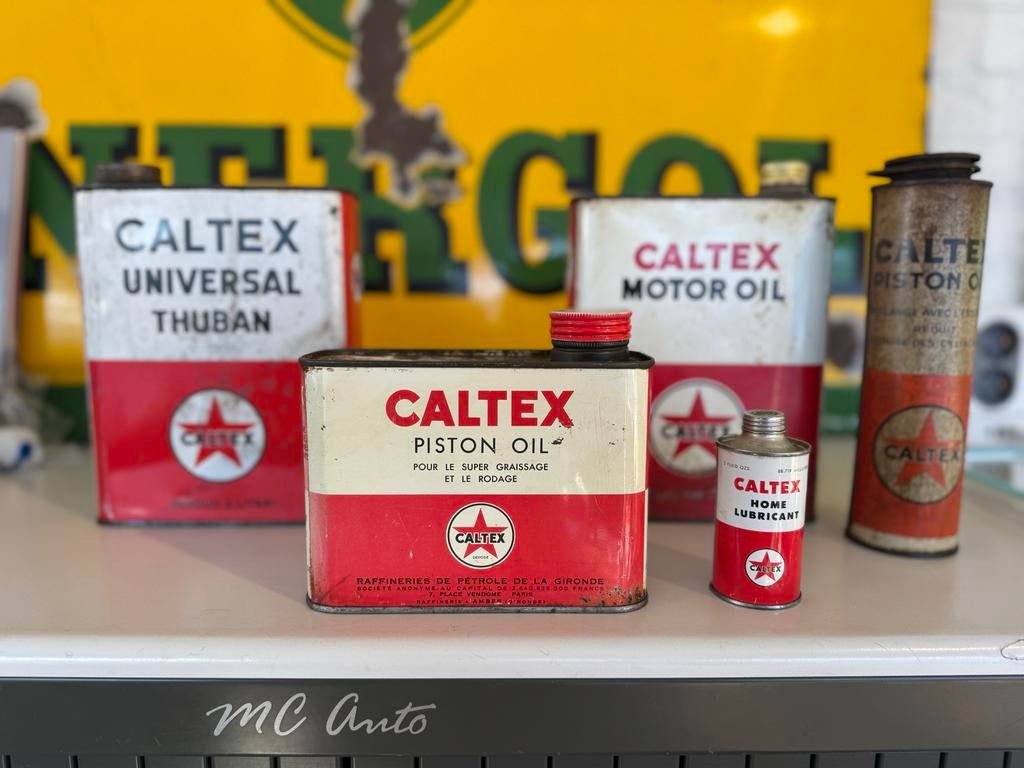 Caltex Olie Blikken - Vintage Collectibles, Verzamelen, Gebruikt, ., ., .