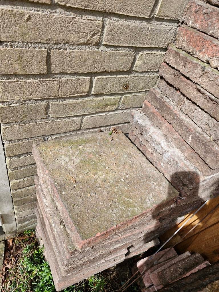 25 Rode tegels 30x30, Ophalen, Gebruikt, Beton, Terrastegels
