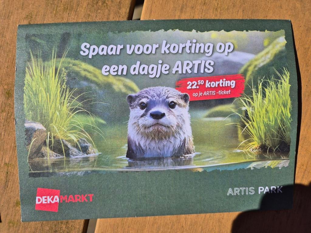 1 Artis kortingskaart a 8,00 voor 22,50 korting per kaart., Dekamarkt, Ophalen
