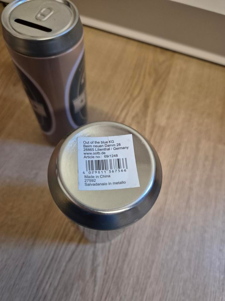 Blikken bier spaarpot, Verzamelen, Spaarpotten, Ophalen of Verzenden