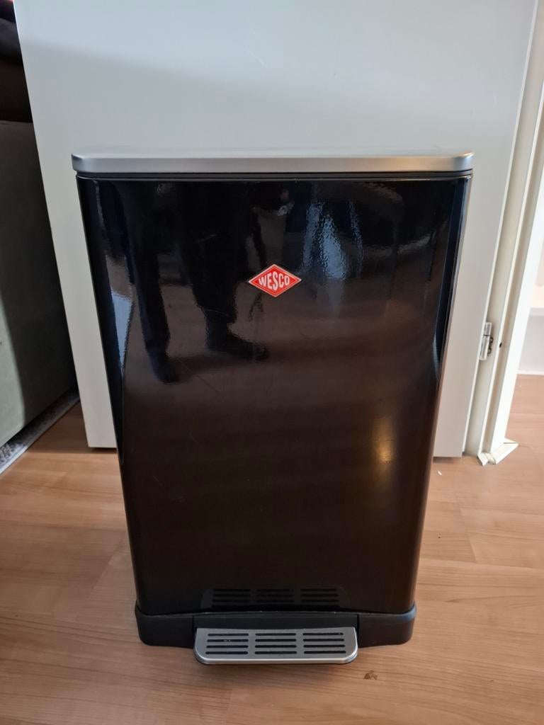 Wesco Big Double Boy Vuilnisbak - Zwart, Ophalen, Gebruikt, Met pedaal, 50 tot 75 cm