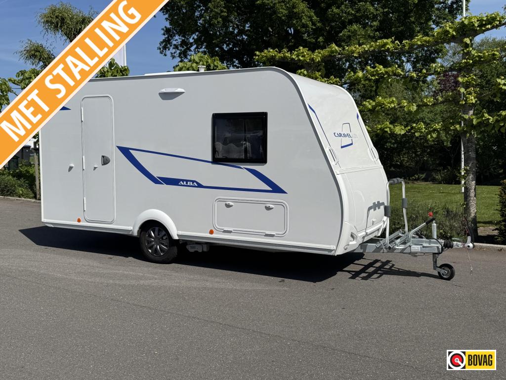 Caravelair Alba 400 Mover,voortent,Nieuwstaat, Caravans en Kamperen, Bedrijf, Treinzit, Caravelair, Dwarsbed