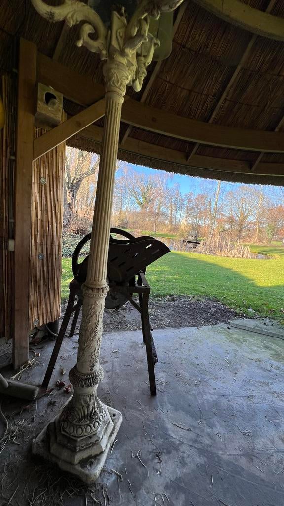 lantaarnpaal met koperen kappen, Tuin en Terras, Buitenverlichting, Ophalen, Gebruikt, Staande lamp, Netvoeding