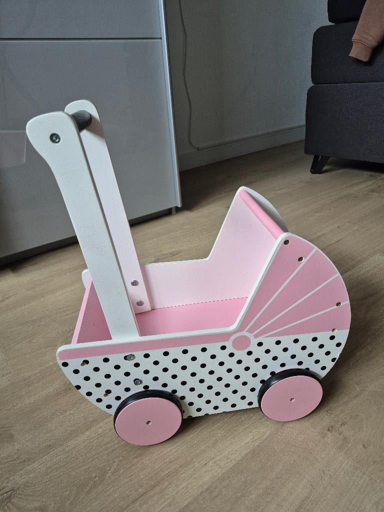 Houten poppenwagen Hema, Kinderen en Baby's, Speelgoed | Houten speelgoed, Ophalen, Zo goed als nieuw, Duw- of Trekspeelgoed