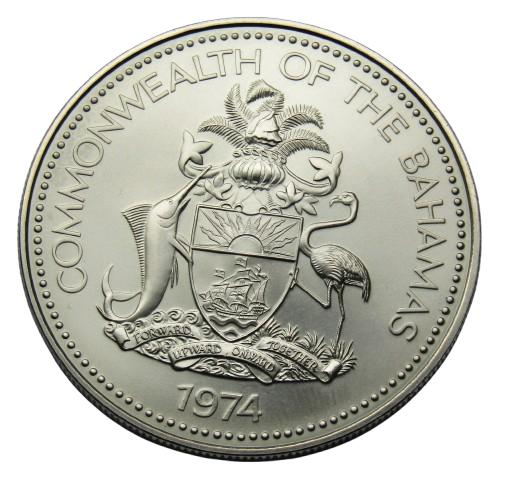 **  1974  -  Bahamas - 2 Dollar - Prachtige Munt - UNC  **, Verzenden, Noord-Amerika, Losse munt, Zilver