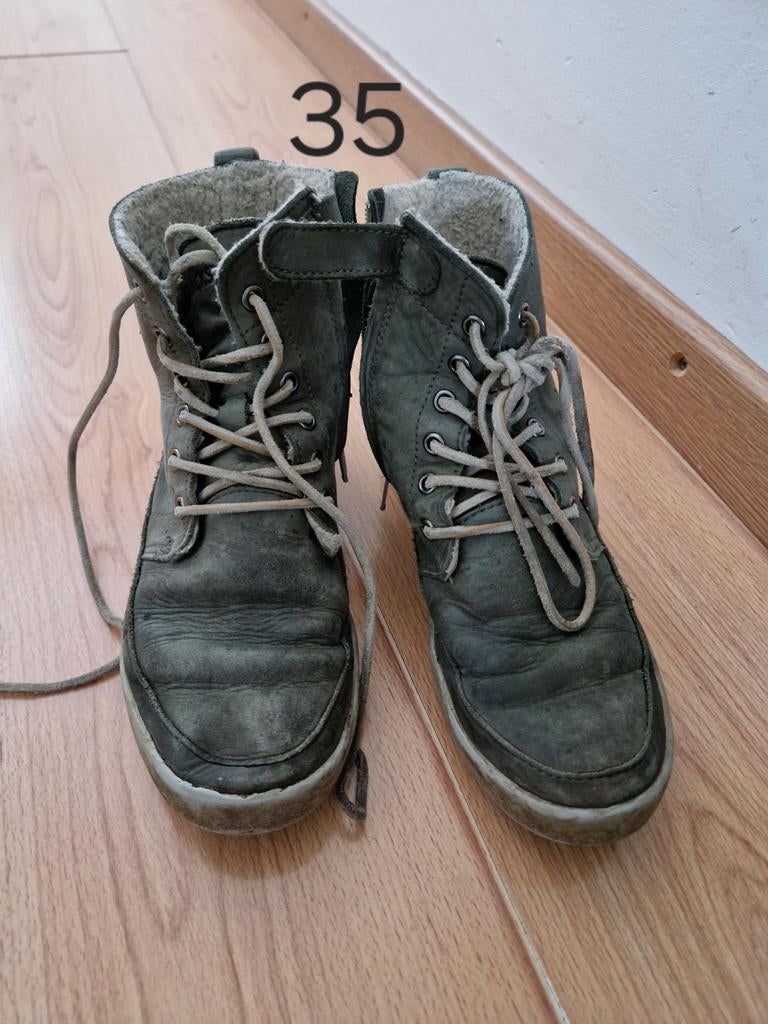 Veterschoen maat 35 leer groen merk Blackstone, Gebruikt, Schoenen, Ophalen of Verzenden, Jongen