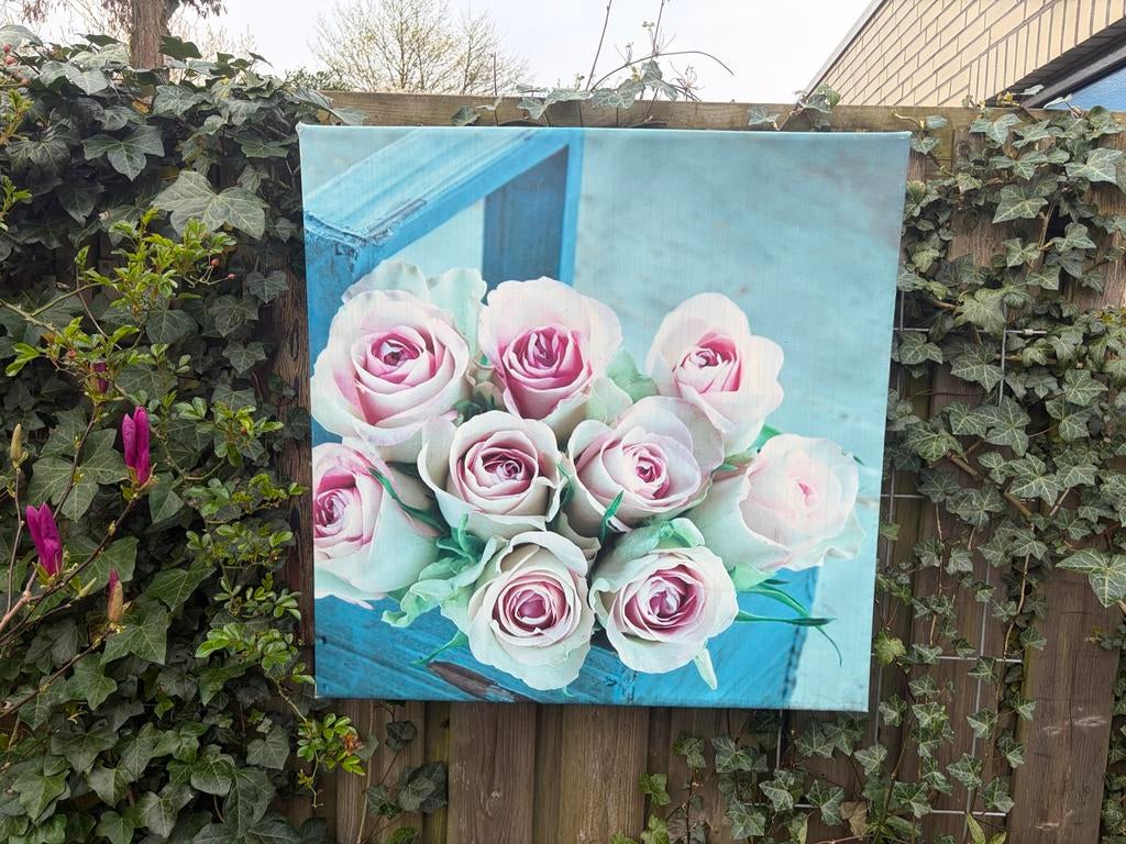 Rozen canvas tuinschilderij - Prachtige decoratie, Antiek en Kunst, Ophalen