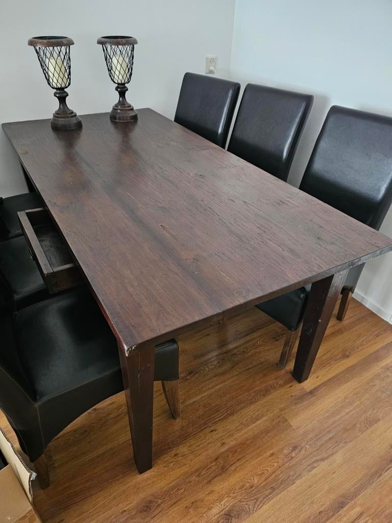 Houten eettafel 90 x 180 cm, Huis en Inrichting, Tafels | Eettafels, Gebruikt, 50 tot 100 cm, 150 tot 200 cm, Rechthoekig, Ophalen of Verzenden