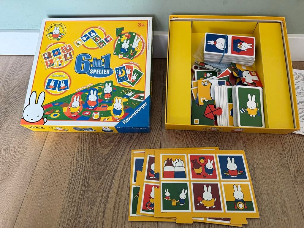Nijntje 6-in-1 Spellen: Lotto, Domino, Memory, Kwartet ZGAN!, Een of twee spelers, Ophalen of Verzenden, Zo goed als nieuw