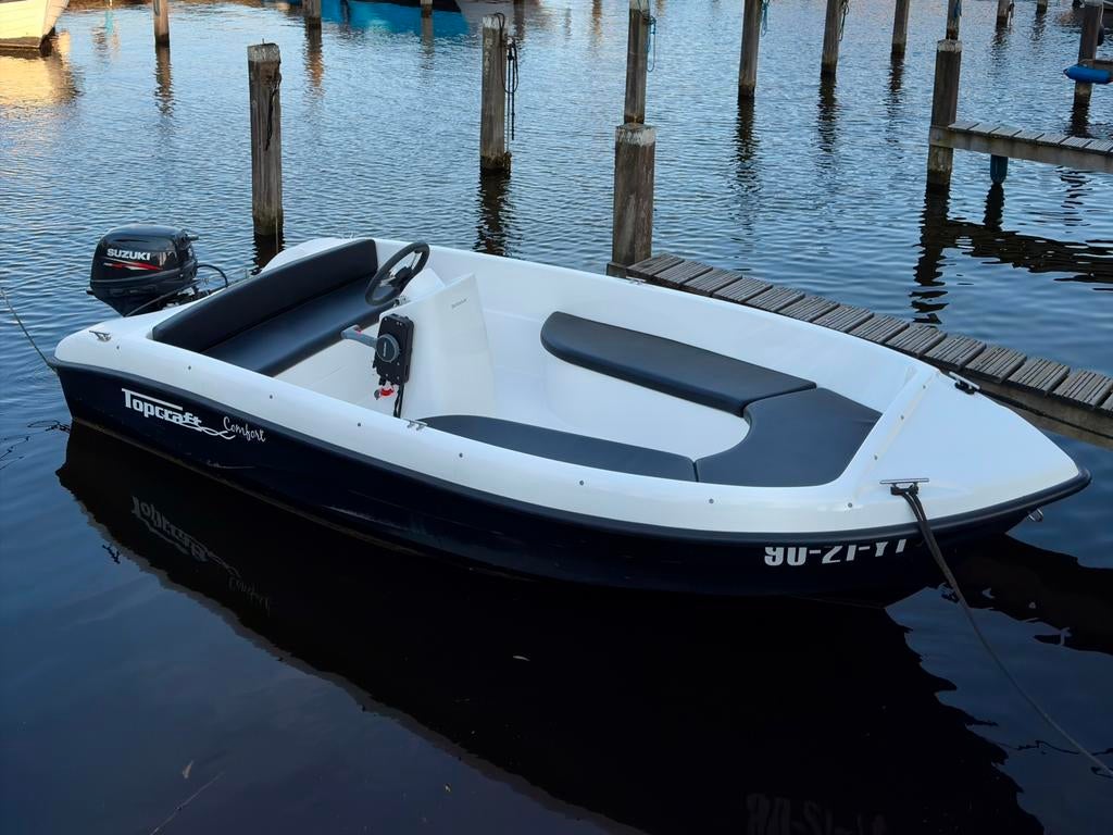 Sportieve Topcraft 420 comfort - Suzuki 15 pk, Watersport en Boten, Vis- en Consoleboten, Ophalen, 10 tot 30 pk, Zo goed als nieuw