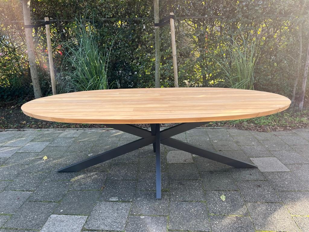 Nieuw 4 Seasons Outdoor Prado Teak hout tuin tafel 240 cm, Ophalen of Verzenden, Nieuw, Ovaal, Teakhout