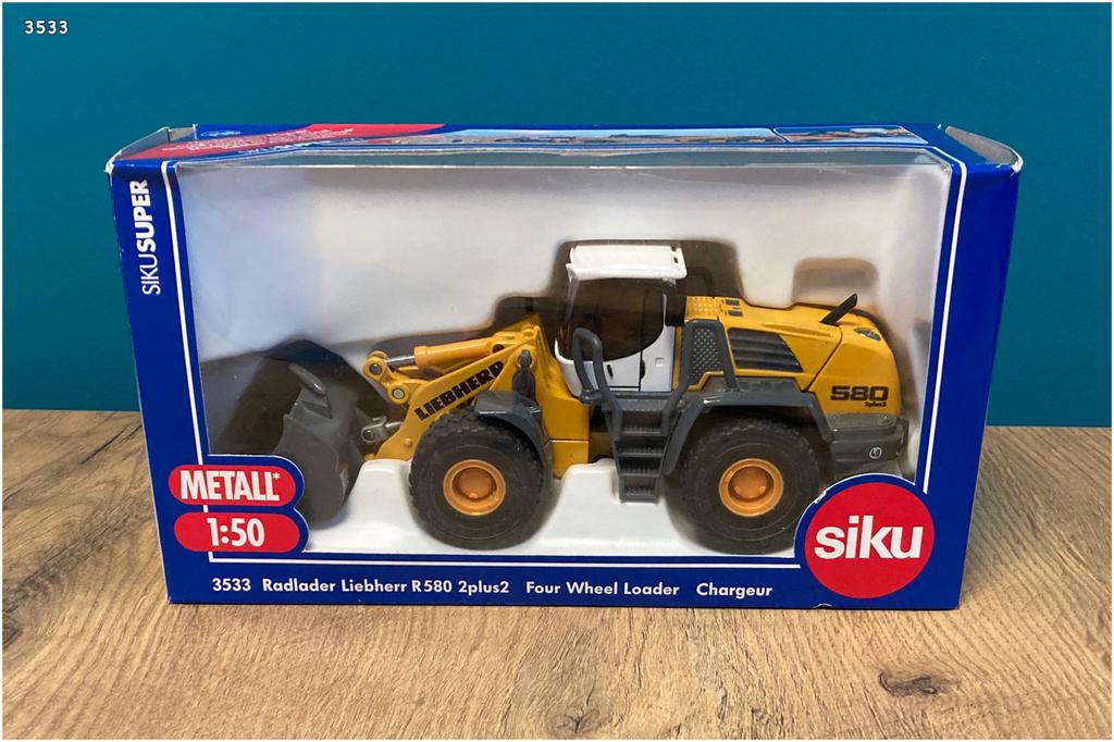 Siku 3533 - Liebherr shovel R 580 1:50, Kinderen en Baby's, Speelgoed | Speelgoedvoertuigen, Ophalen, Gebruikt