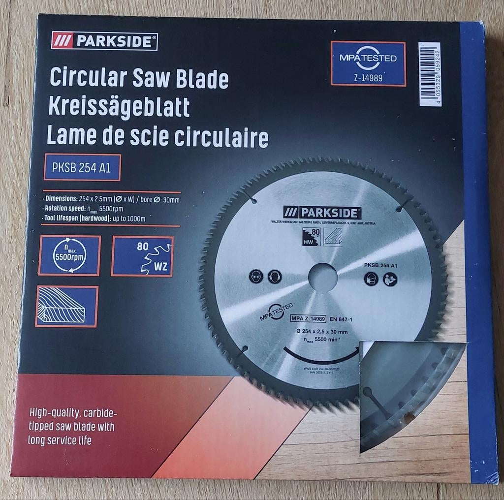 Parkside cirkelzaagblad 254 x 2.5 30mm, Ophalen of Verzenden, Nieuw
